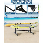 Support de rangement autoportant pour 2 à 6 kayaks avec roues, support robuste en acier pour kayak, canoë et SUP d'extérieur avec sangles de suspension pour garage, quai