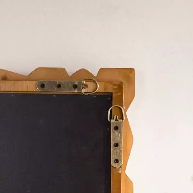 Miroir mural vintage en bois sculpté avec cadre à colonnes pour salon ou entrée