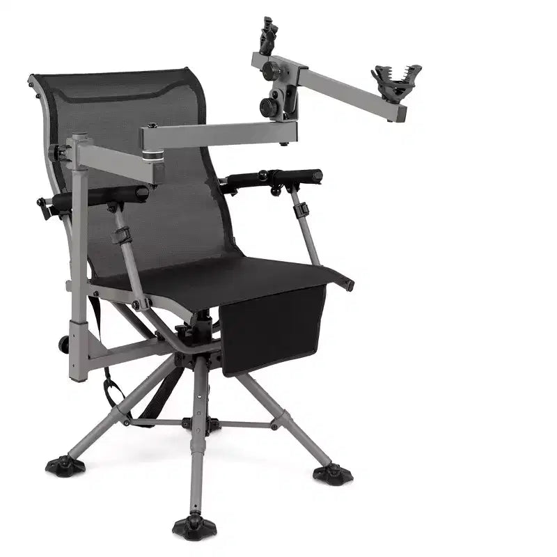 Costway Portable Hunting Chair w/360 Swivel Adjustable Legs & Armrests Holder
