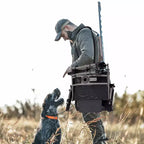 Chaise de chasse portable avec pivot à 360°, pieds réglables et accoudoirs/porte-gobelets