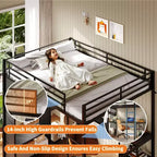 Cadre de lit mezzanine en métal peu encombrant avec bureau en L, armoire, étagères de rangement, tringle à vêtements, garde-corps, échelle robuste, pour chambres d'adultes et d'adolescents