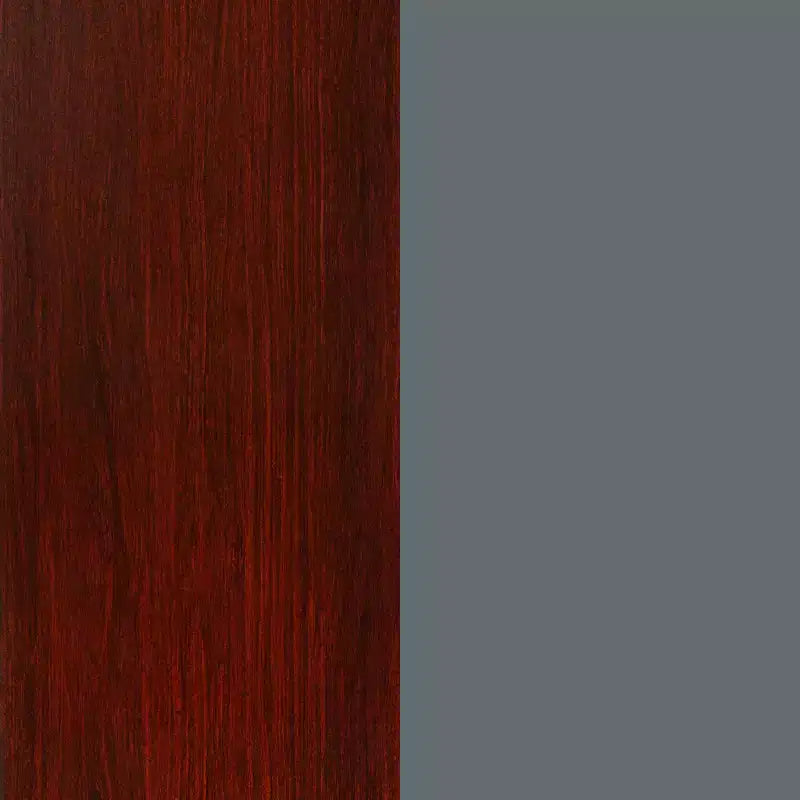 Bureau double piédestal de qualité commerciale 30x60 avec 5 tiroirs verrouillables, plateau en acajou et cadre gris anthracite