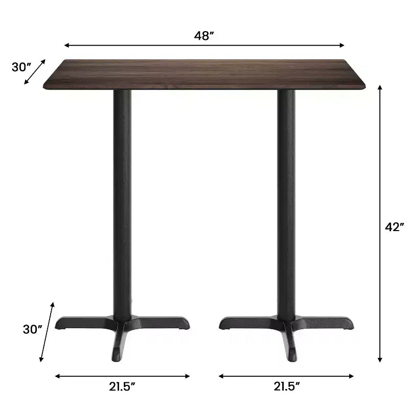 Plateau de table avec technologie TopGuard HPL et piètement hauteur bar