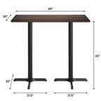 Plateau de table avec technologie TopGuard HPL et piètement hauteur bar