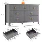 Buffet moderne blanc de 140 cm avec portes vitrées et rangement, Table d'entrée en bois robuste, Organisateur de cuisine multifonctionnel pour chambre à coucher et salon