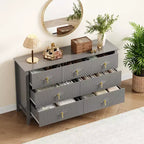 Buffet moderne blanc de 140 cm avec portes vitrées et rangement, Table d'entrée en bois robuste, Organisateur de cuisine multifonctionnel pour chambre à coucher et salon