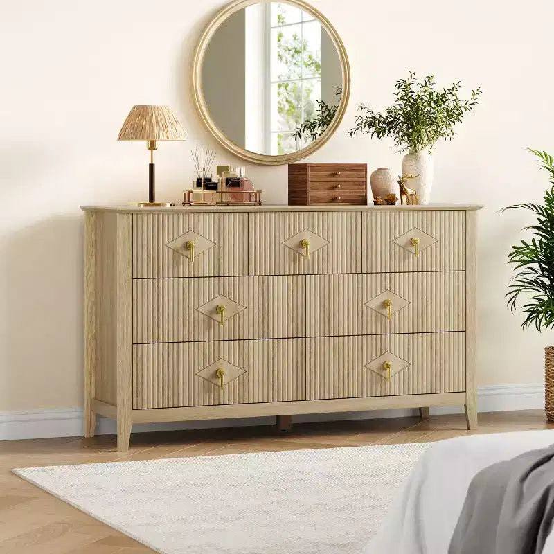 Buffet moderne blanc de 140 cm avec portes vitrées et rangement, Table d'entrée en bois robuste, Organisateur de cuisine multifonctionnel pour chambre à coucher et salon