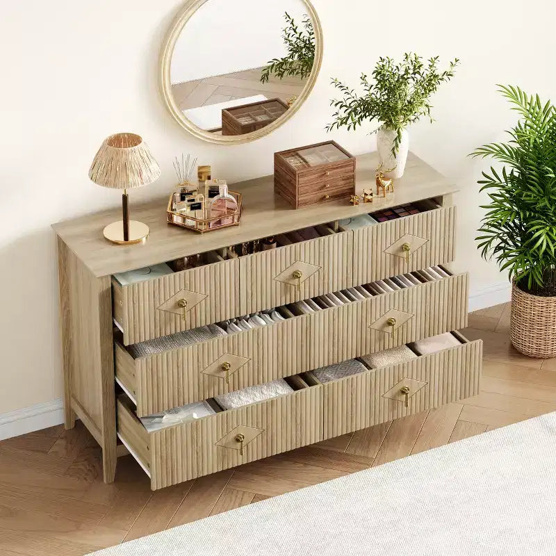 Buffet moderne blanc de 140 cm avec portes vitrées et rangement, Table d'entrée en bois robuste, Organisateur de cuisine multifonctionnel pour chambre à coucher et salon