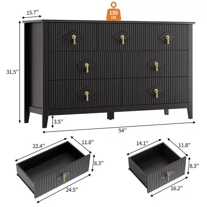 Buffet moderne blanc de 140 cm avec portes vitrées et rangement, Table d'entrée en bois robuste, Organisateur de cuisine multifonctionnel pour chambre à coucher et salon