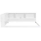 Lit de repos moderne Queen avec 5 étagères de rangement, prises et lumière
