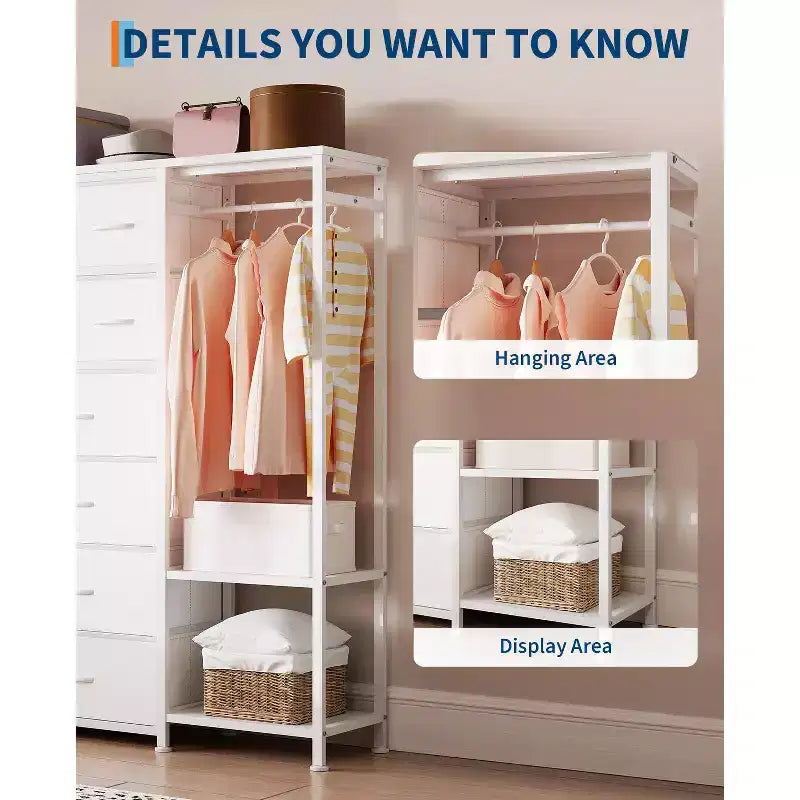 Étagère de rangement à 16 tiroirs en fer + MDF, tissu, pieds réglables, grande capacité, organisateur de rangement pour la maison