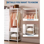 Étagère de rangement à 16 tiroirs en fer + MDF, tissu, pieds réglables, grande capacité, organisateur de rangement pour la maison