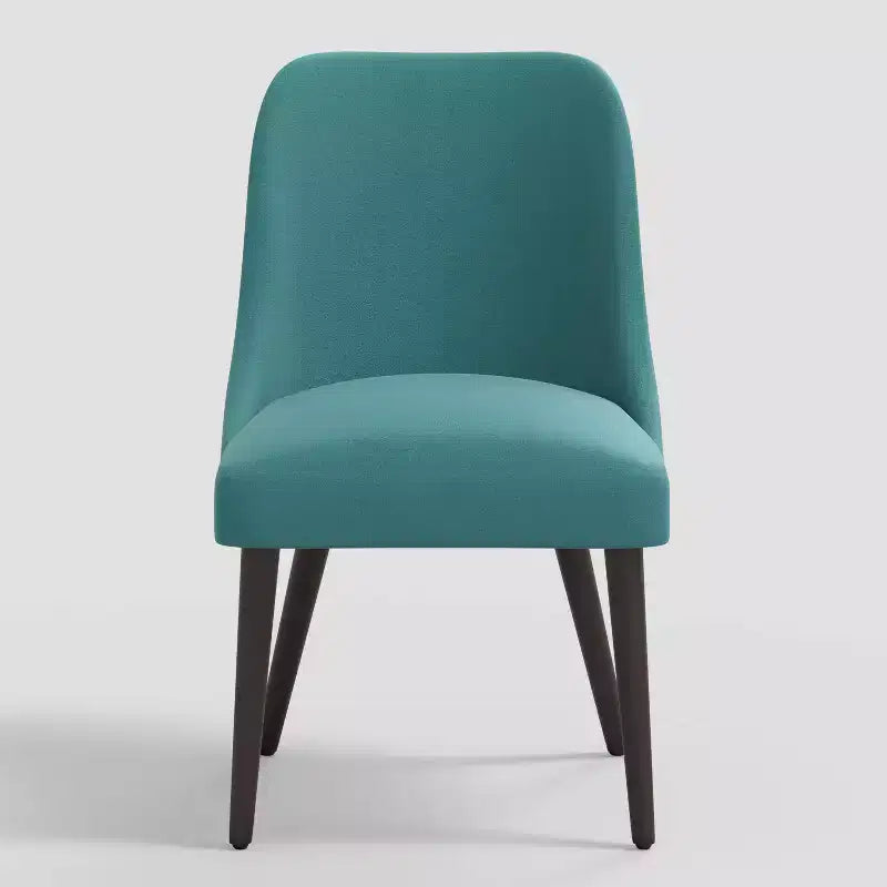 Chaise de salle à manger en velours paon