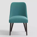 Chaise de salle à manger en velours paon