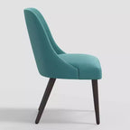 Chaise de salle à manger en velours paon