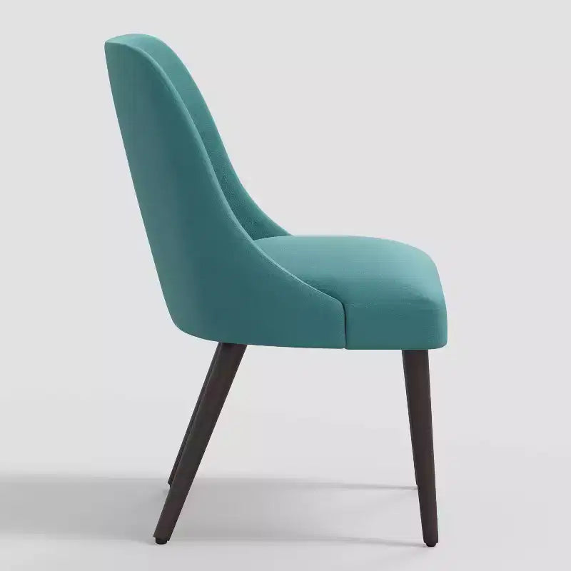 Chaise de salle à manger en velours paon