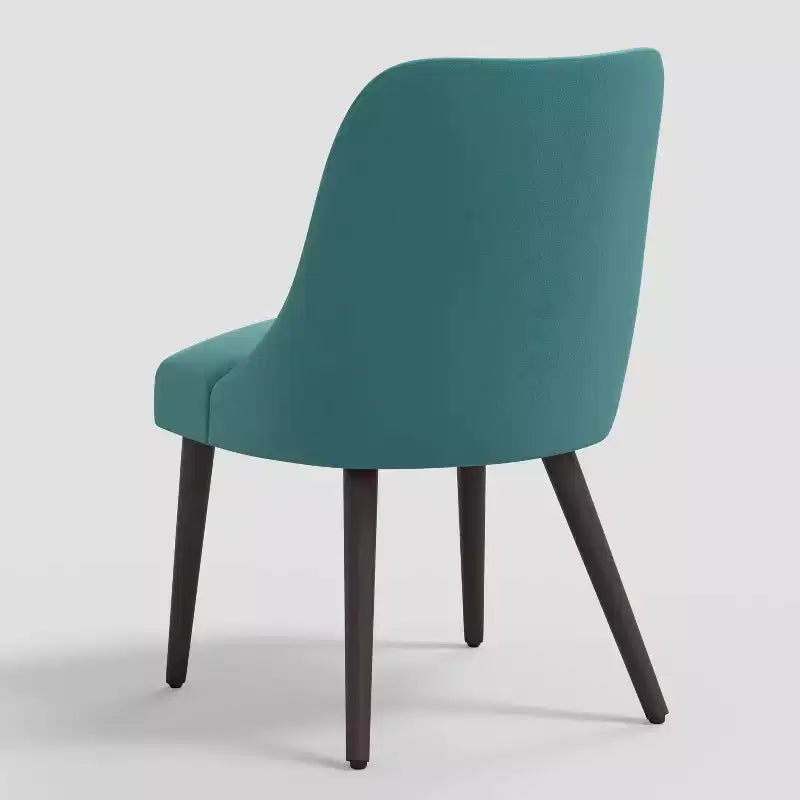 Chaise de salle à manger en velours paon
