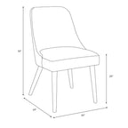Chaise de salle à manger en velours paon